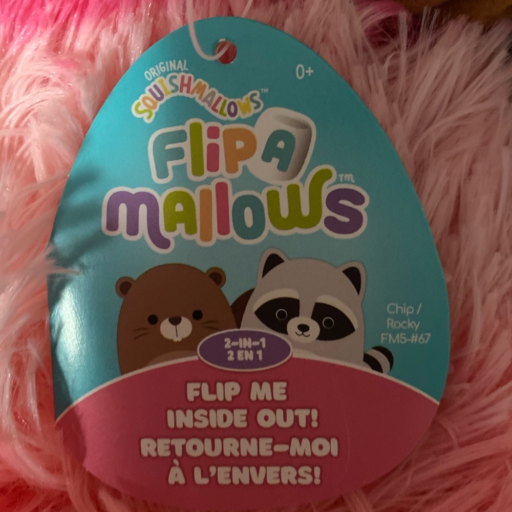 Squishmallows Flip 5” Chip Beaver & Rocky Racoon Flip-A-Mallow - Picture 3 of 9